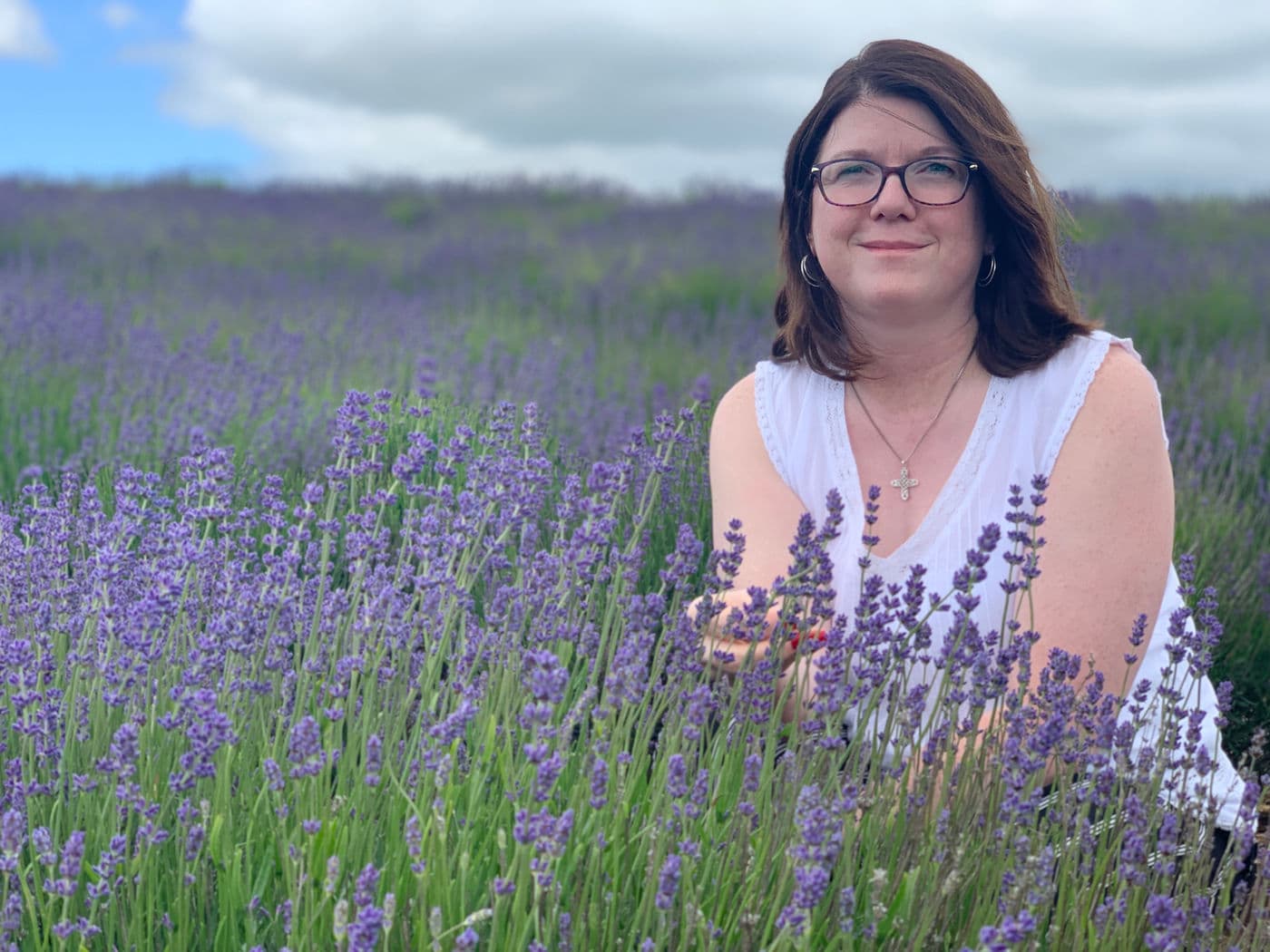 We visited a lavendar farm in England and I had to take a picture of Cheryl in it.